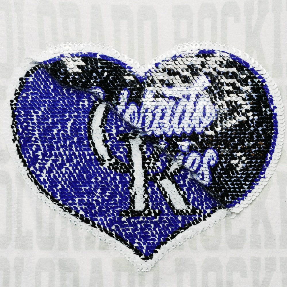 Colorado Rockies New Era Girls Youth Flip Sequin Heart Crop Top - White Tops