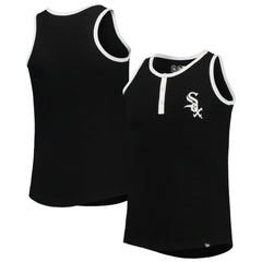 Chicago White Sox New Era Girls Youth Henley Tank Top - Black Tanks