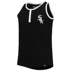 Chicago White Sox New Era Girls Youth Henley Tank Top - Black Tanks