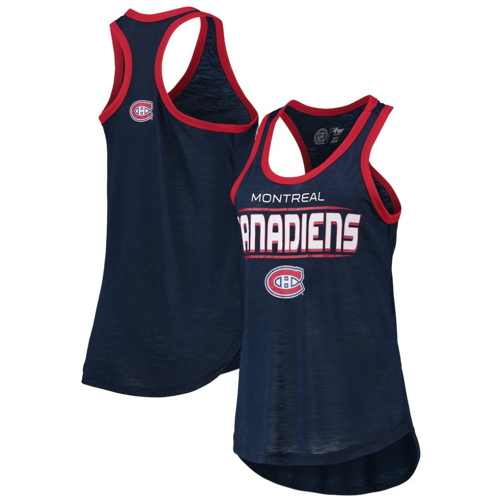 Montreal Canadiens G-III Sports by Carl Banks Women's Showdown Slub Racerback Tank Top - Navy | US 4685589