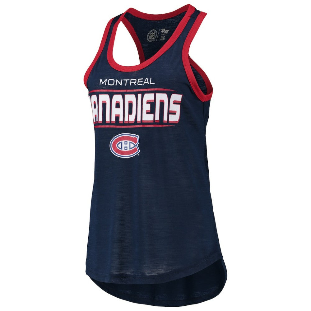 Montreal Canadiens G-III Sports by Carl Banks Women's Showdown Slub Racerback Tank Top - Navy | US 4685589