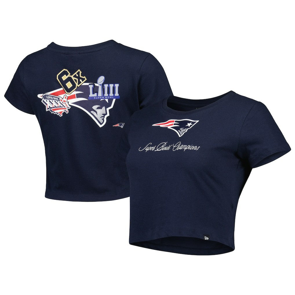 New England Patriots New Era Women's Historic Champs T-Shirt - Navy T-shirts