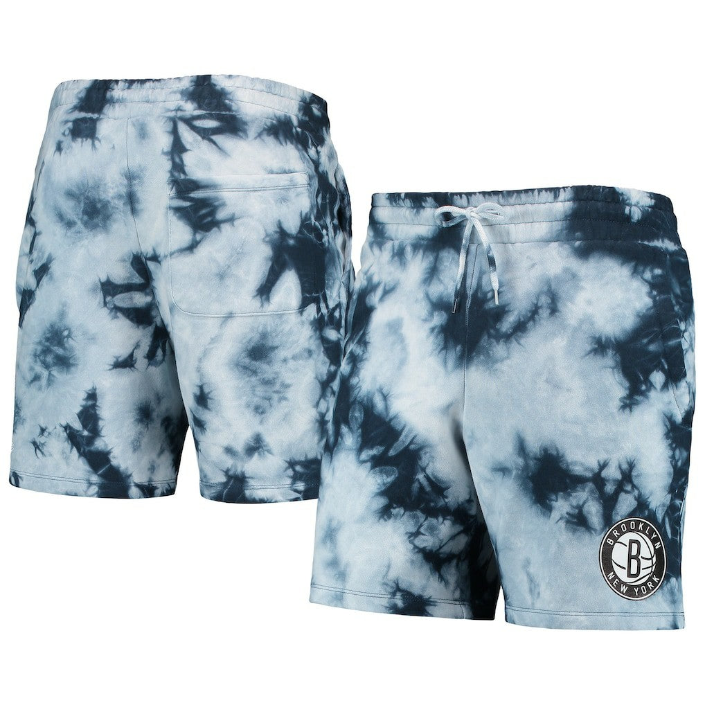 Brooklyn Nets Fleece Tie-Dye Shorts Blue - New Era