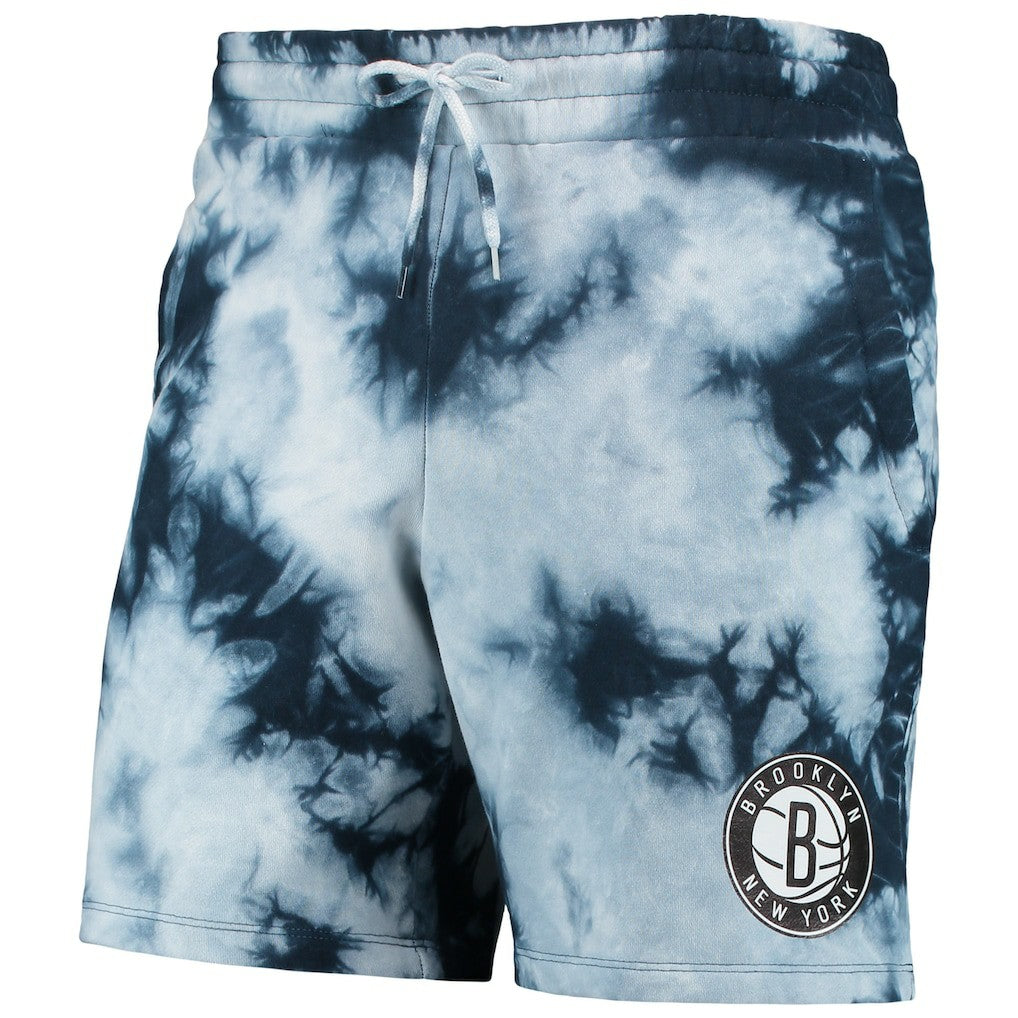 Brooklyn Nets Fleece Tie-Dye Shorts Blue - New Era