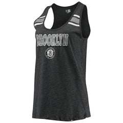 Brooklyn Nets Women's Scoop-Neck Racerback Tank Top Heathered Black - New Era
