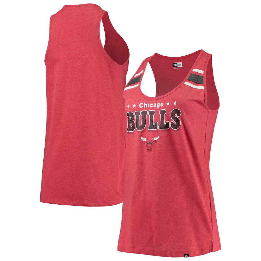 Chicago Bulls Women's Scoop-Neck Racerback Tank Top Heathered Red - New Era
