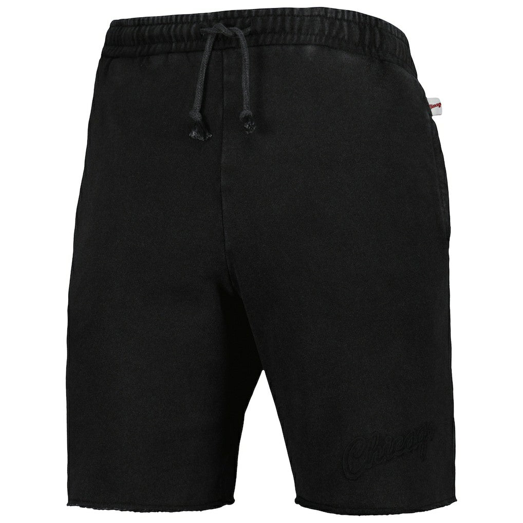Chicago Bulls French Terry Tonal Fleece Shorts Black - Mitchell & Ness