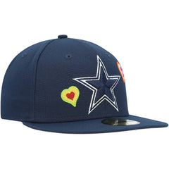 Dallas Cowboys New Era Chain Stitch Heart 59FIFTY Fitted Hat - Navy Hats