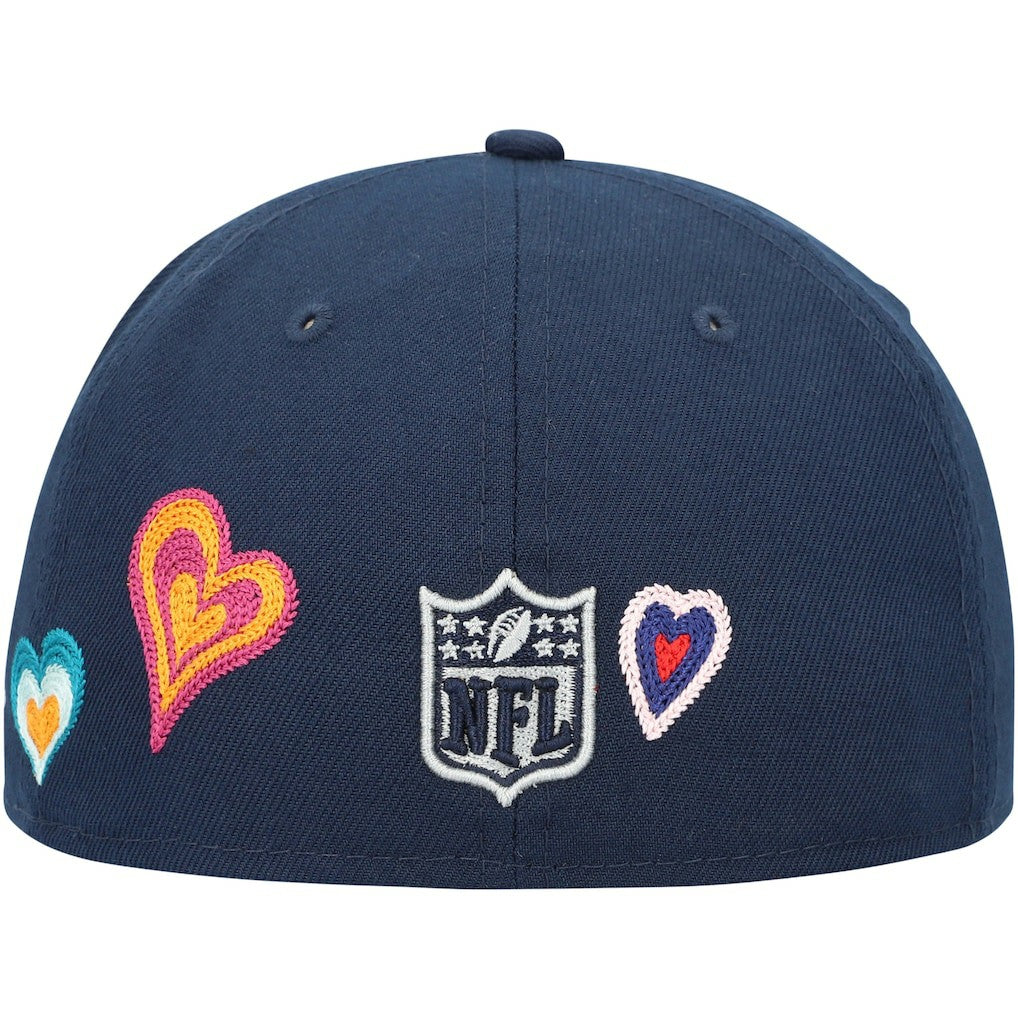 Dallas Cowboys New Era Chain Stitch Heart 59FIFTY Fitted Hat - Navy Hats