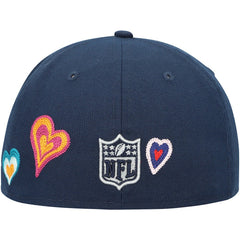 Dallas Cowboys New Era Chain Stitch Heart 59FIFTY Fitted Hat - Navy Hats