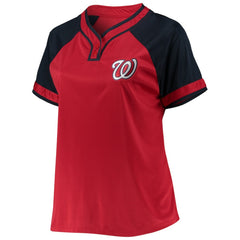 Washington Nationals Women's Plus Size Raglan T-Shirt - Red T-shirts