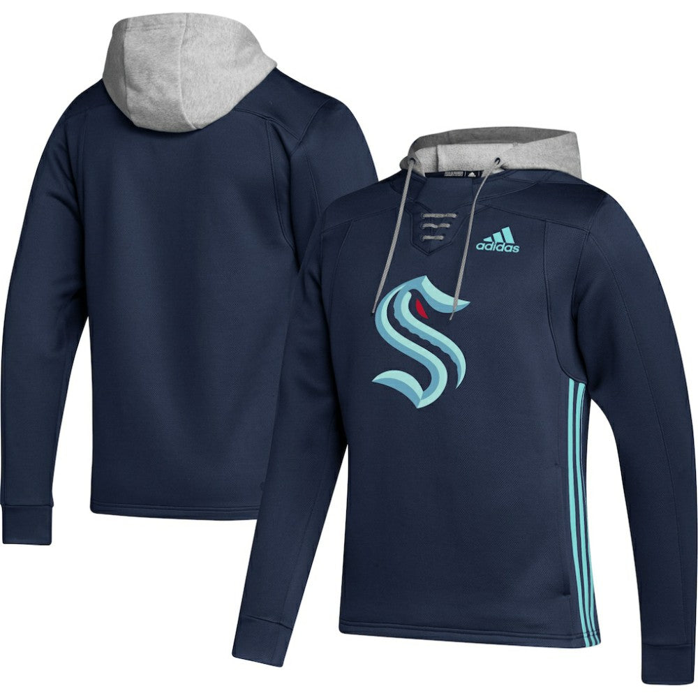 Seattle Kraken adidas Skate Lace Primeblue Team Pullover Hoodie - Deep Sea Blue | US 4691244