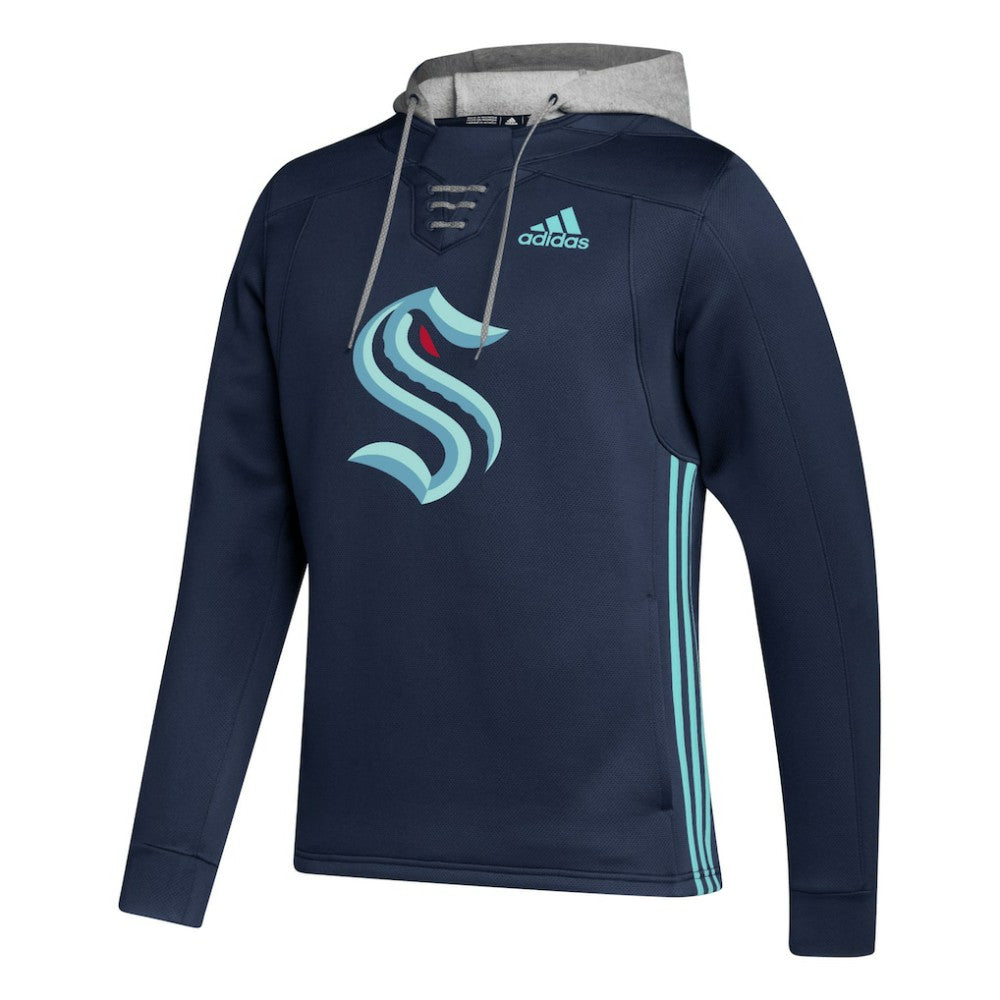 Seattle Kraken adidas Skate Lace Primeblue Team Pullover Hoodie - Deep Sea Blue | US 4691244