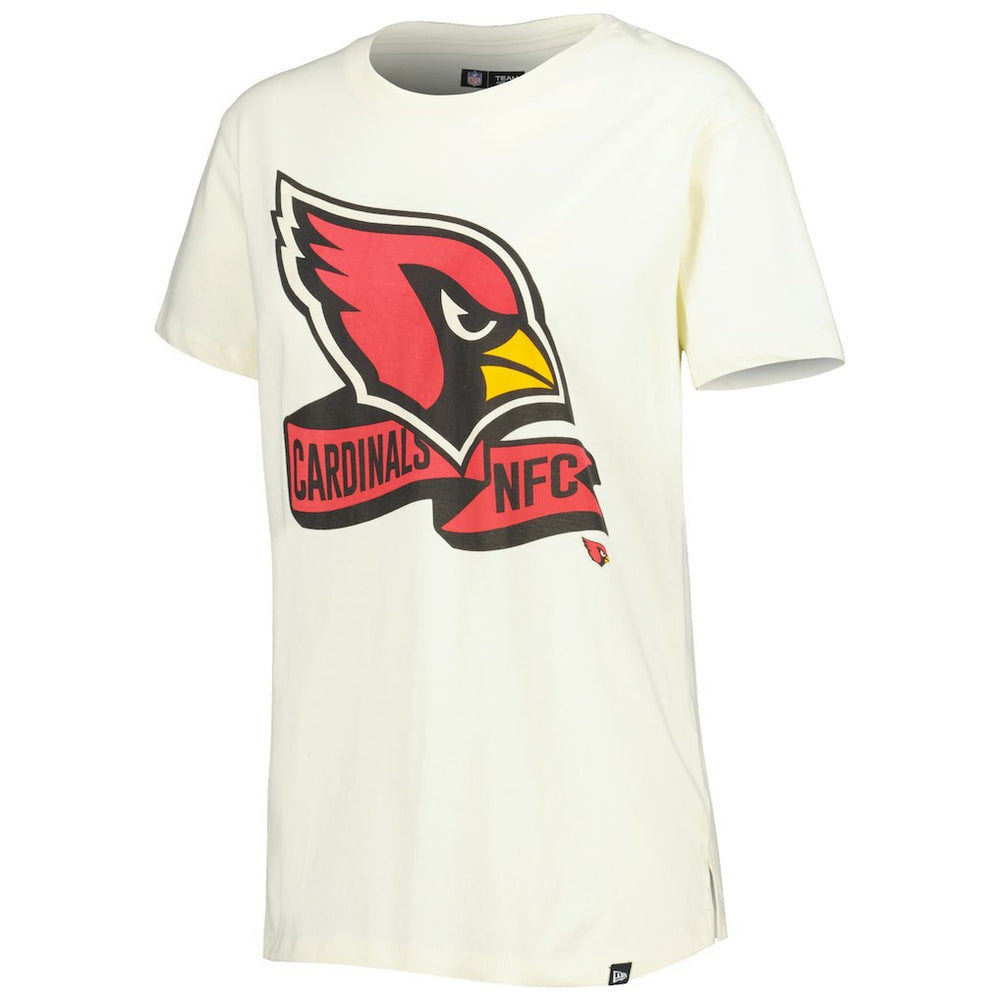 Arizona Cardinals New Era Women's Chrome Sideline T-Shirt - Cream T-shirts