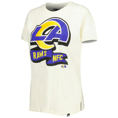 Los Angeles Rams New Era Women's Chrome Sideline T-Shirt - Cream T-shirts
