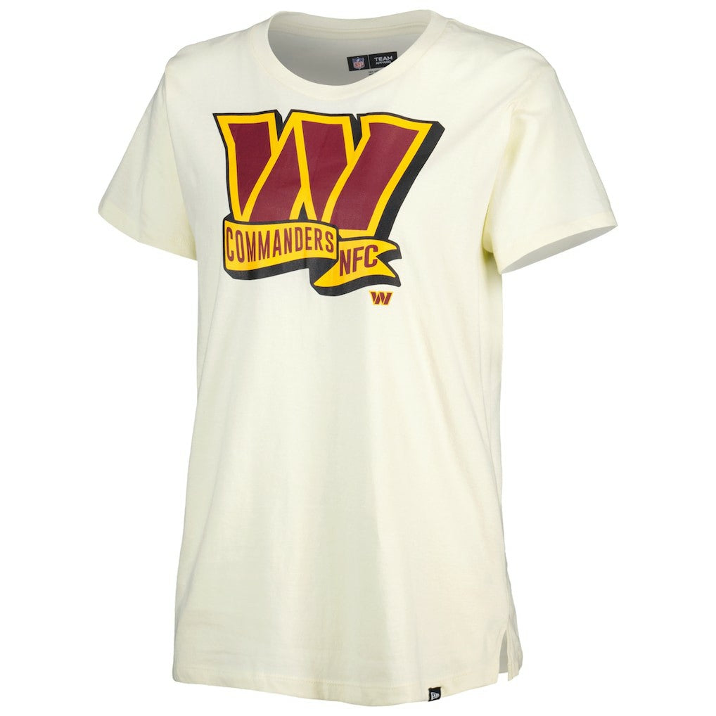 Washington Commanders New Era Women's Chrome Sideline T-Shirt - Cream T-shirts
