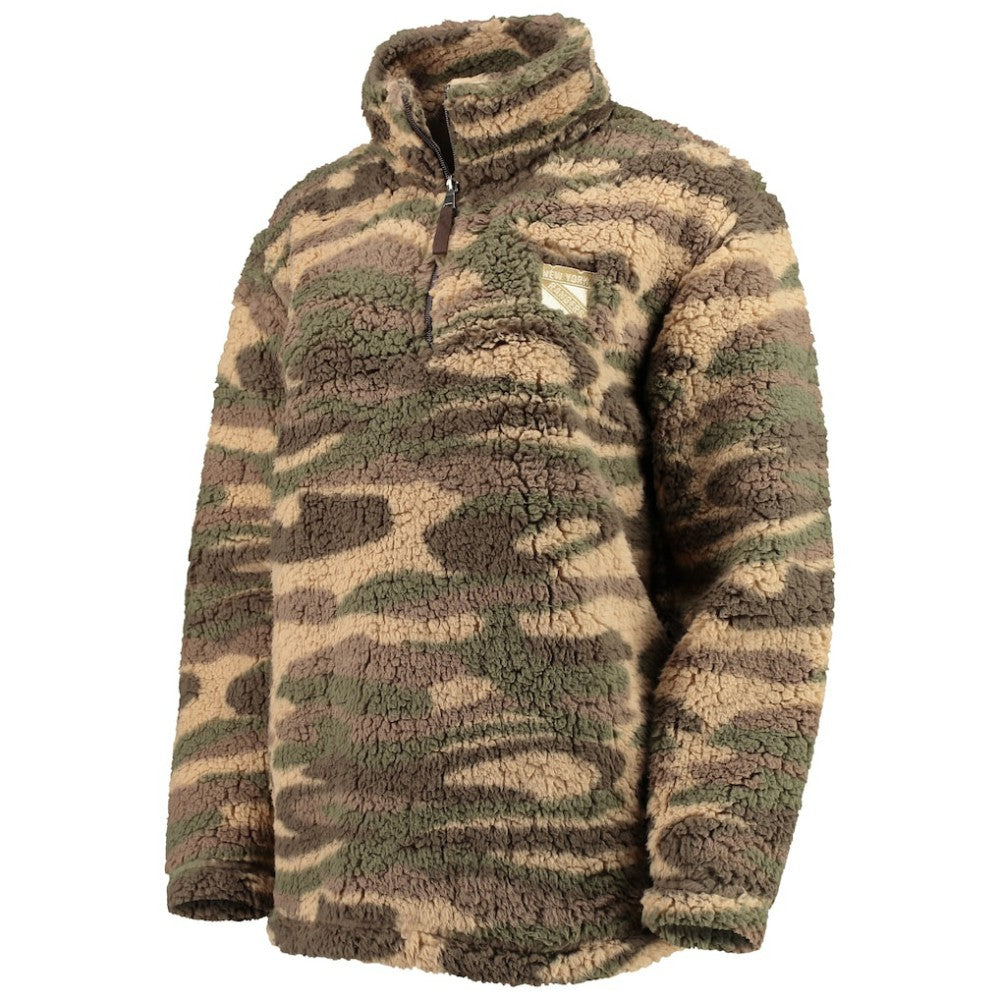 New York Rangers G-III Sports by Carl Banks Women's Sherpa Quarter-Zip Jacket - Camo | US 4692600