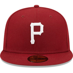 Pittsburgh Pirates New Era White Logo 59FIFTY Fitted Hat - Cardinal Hats