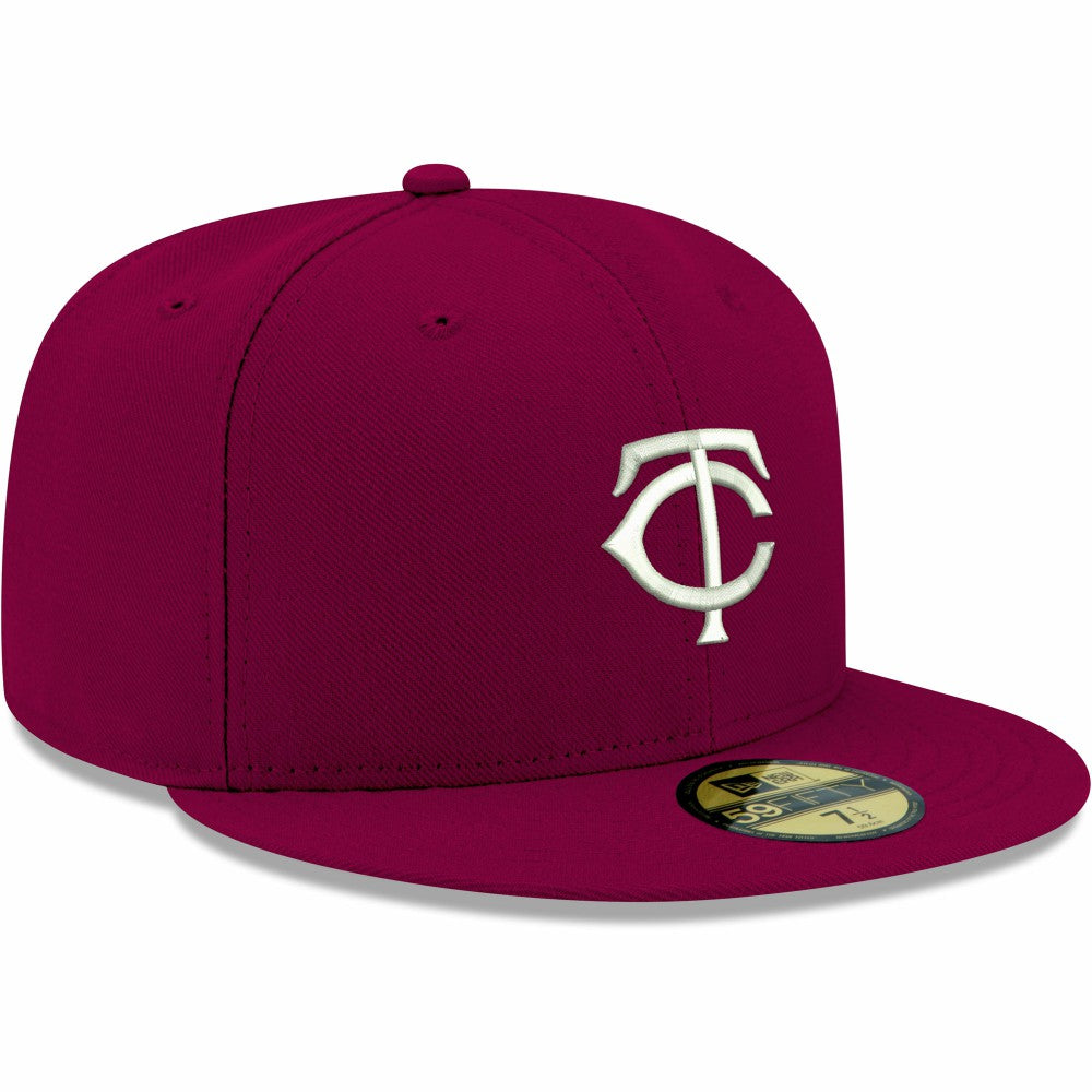 Minnesota Twins New Era White Logo 59FIFTY Fitted Hat - Cardinal Hats