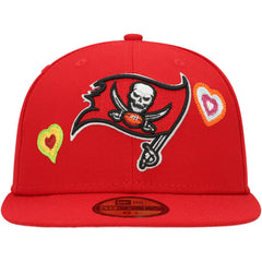 Tampa Bay Buccaneers New Era Chain Stitch Heart 59FIFTY Fitted Hat - Scarlet Hats