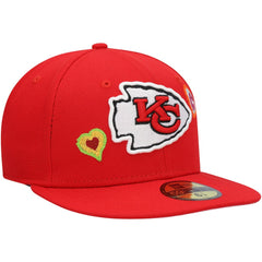 Kansas City Chiefs New Era Chain Stitch Heart 59FIFTY Fitted Hat - Red Hats