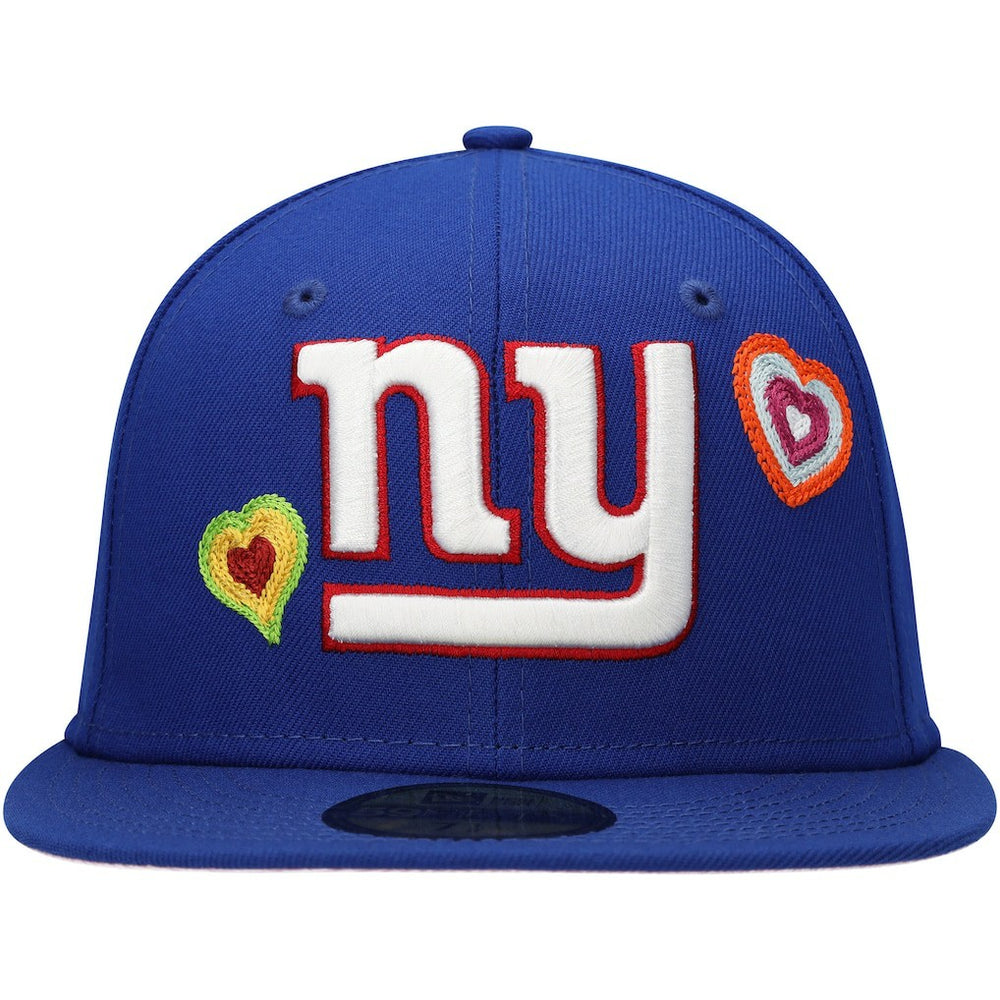 New York Giants New Era Chain Stitch Heart 59FIFTY Fitted Hat - Royal Hats