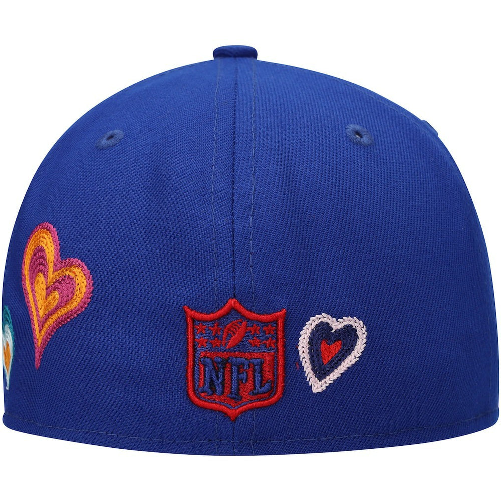 New York Giants New Era Chain Stitch Heart 59FIFTY Fitted Hat - Royal Hats
