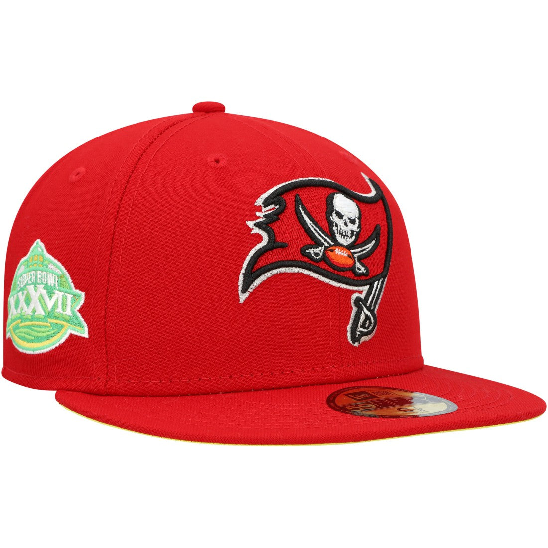 Tampa Bay Buccaneers New Era Super Bowl XXXVII Citrus Pop 59FIFTY Fitted Hat - Scarlet Hats