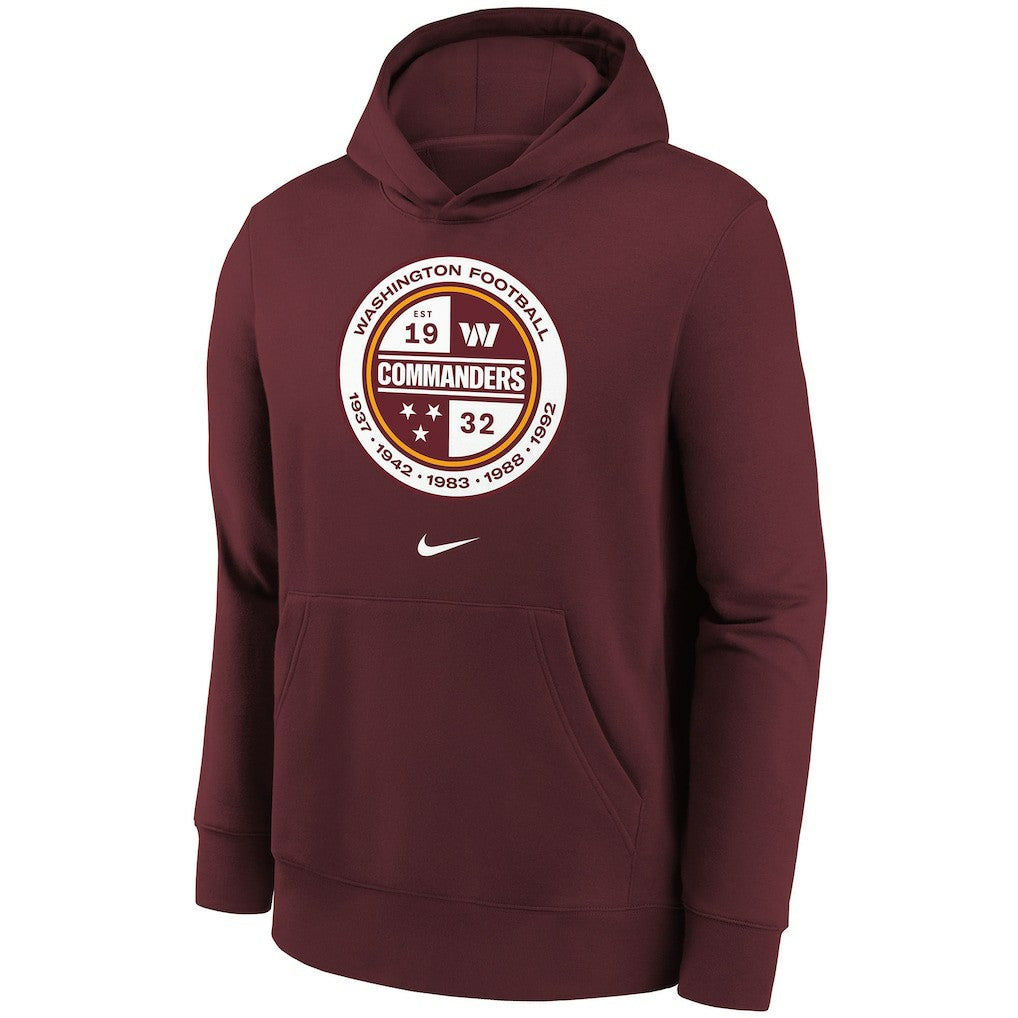 Washington Commanders Youth Alternate Logo Pullover Hoodie - Burgundy Hoodies