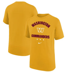 Washington Commanders Youth Team Athletic Performance T-Shirt - Gold T-shirts