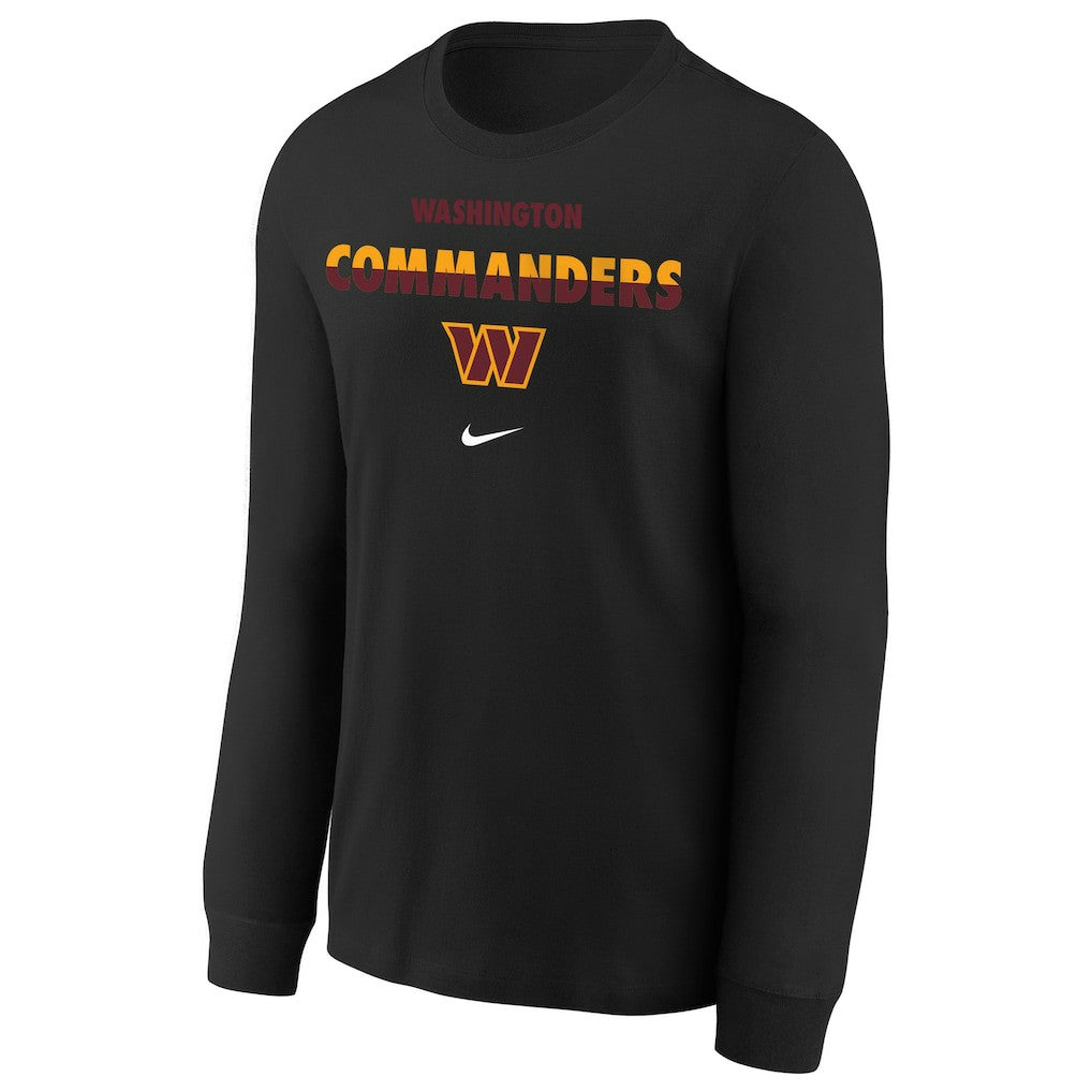 Washington Commanders Youth Team Color Split Long Sleeve T-Shirt - Black T-shirts