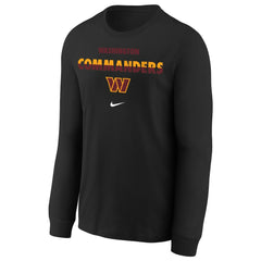 Washington Commanders Youth Team Color Split Long Sleeve T-Shirt - Black T-shirts