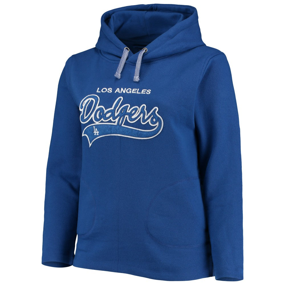Los Angeles Dodgers Soft as a Grape Women's Plus Size Side Split Pullover Hoodie - Royal Hoodies