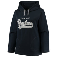 New York Yankees Soft as a Grape Women's Plus Size Side Split Pullover Hoodie - Navy Hoodies