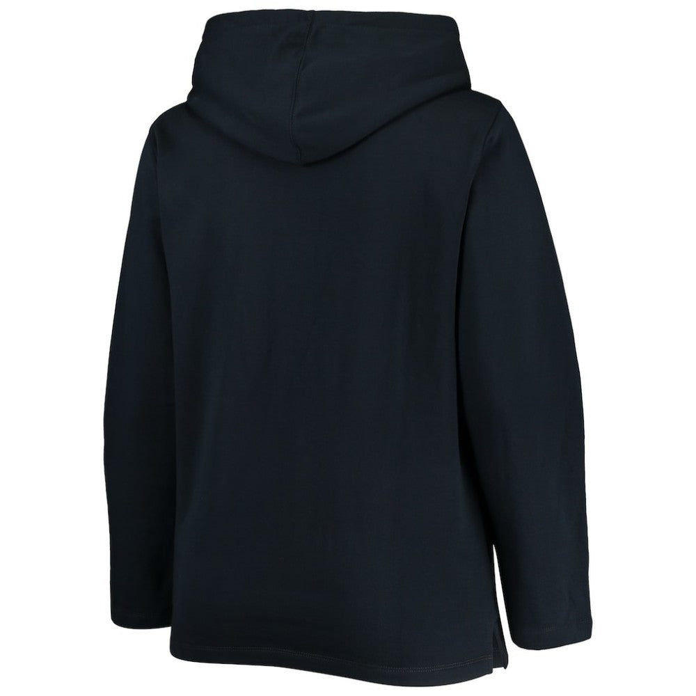 New York Yankees Soft as a Grape Women's Plus Size Side Split Pullover Hoodie - Navy Hoodies