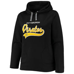 Pittsburgh Pirates Soft as a Grape Women's Plus Size Side Split Pullover Hoodie - Black Hoodies
