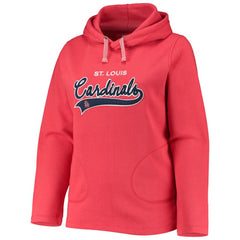 St. Louis Cardinals Soft as a Grape Women's Plus Size Side Split Pullover Hoodie - Red Hoodies
