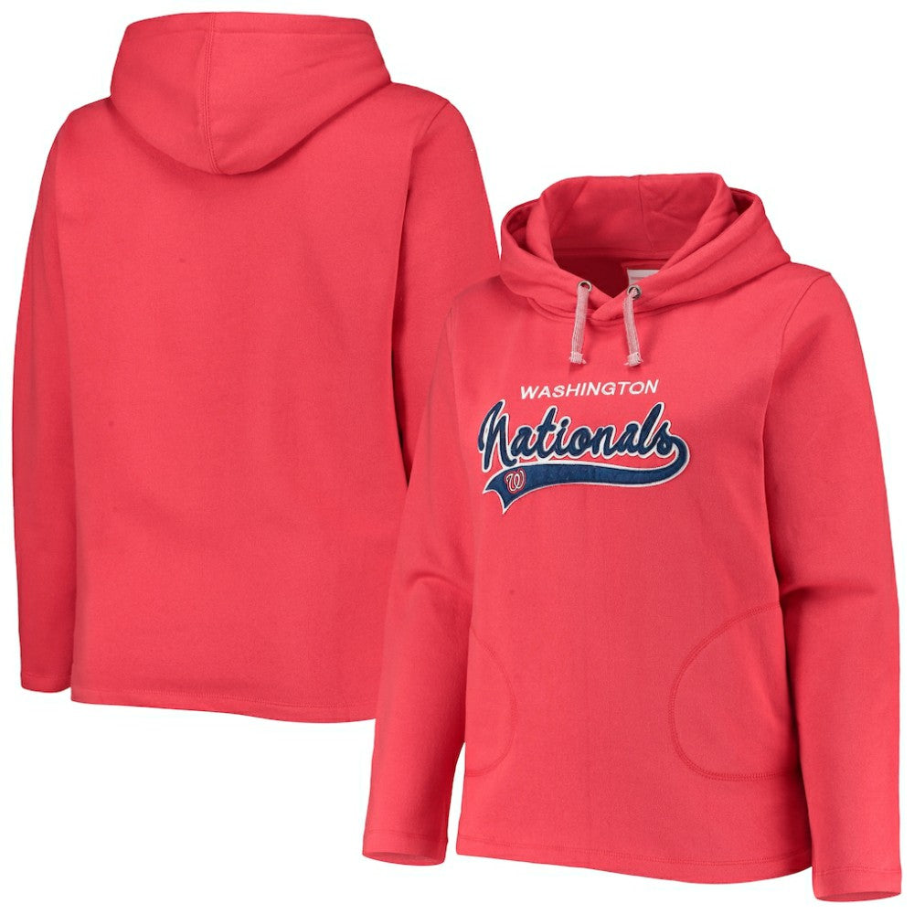 Washington Nationals Soft as a Grape Women's Plus Size Side Split Pullover Hoodie - Red Hoodies