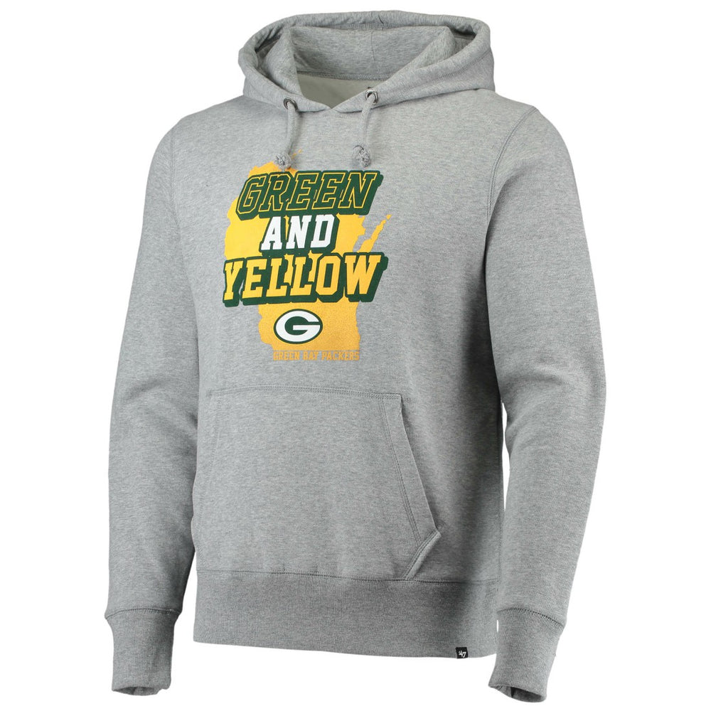 Green Bay Packers '47 Team Headline Pullover Hoodie - Heathered Gray Hoodies