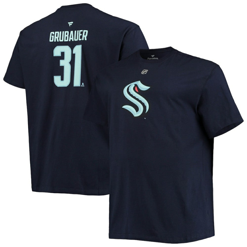 Philipp Grubauer Seattle Kraken Fanatics Big & Tall Name & Number T-Shirt - Deep Sea Blue | US 4696918