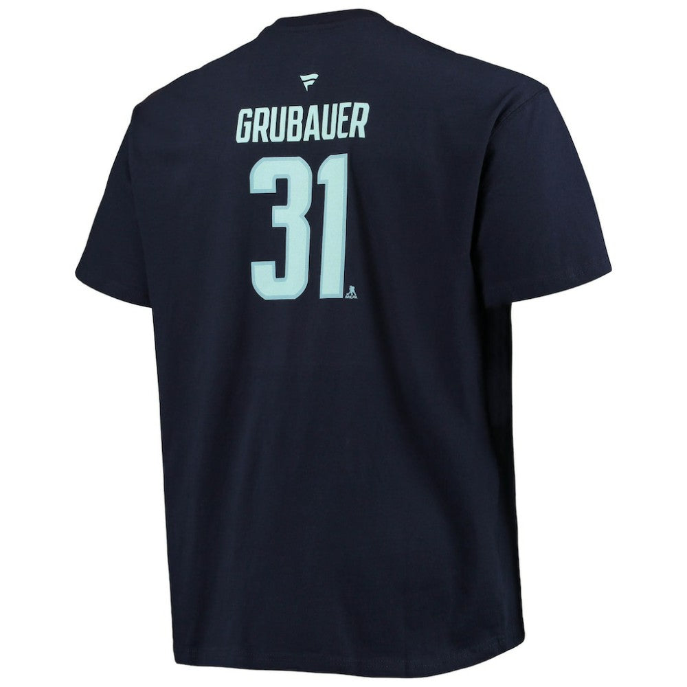 Philipp Grubauer Seattle Kraken Fanatics Big & Tall Name & Number T-Shirt - Deep Sea Blue | US 4696918