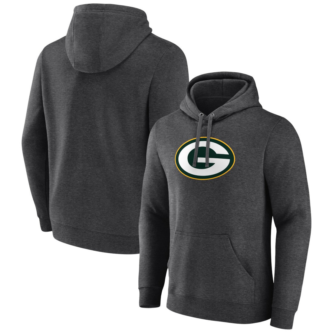 Green Bay Packers Primary Logo Fitted Pullover Hoodie - Charcoal Hoodies