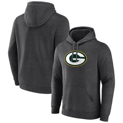 Green Bay Packers Primary Logo Fitted Pullover Hoodie - Charcoal Hoodies