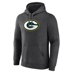 Green Bay Packers Primary Logo Fitted Pullover Hoodie - Charcoal Hoodies