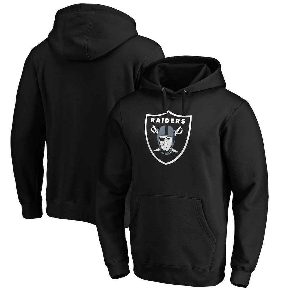 Las Vegas Raiders Primary Logo Fitted Pullover Hoodie - Black Hoodies