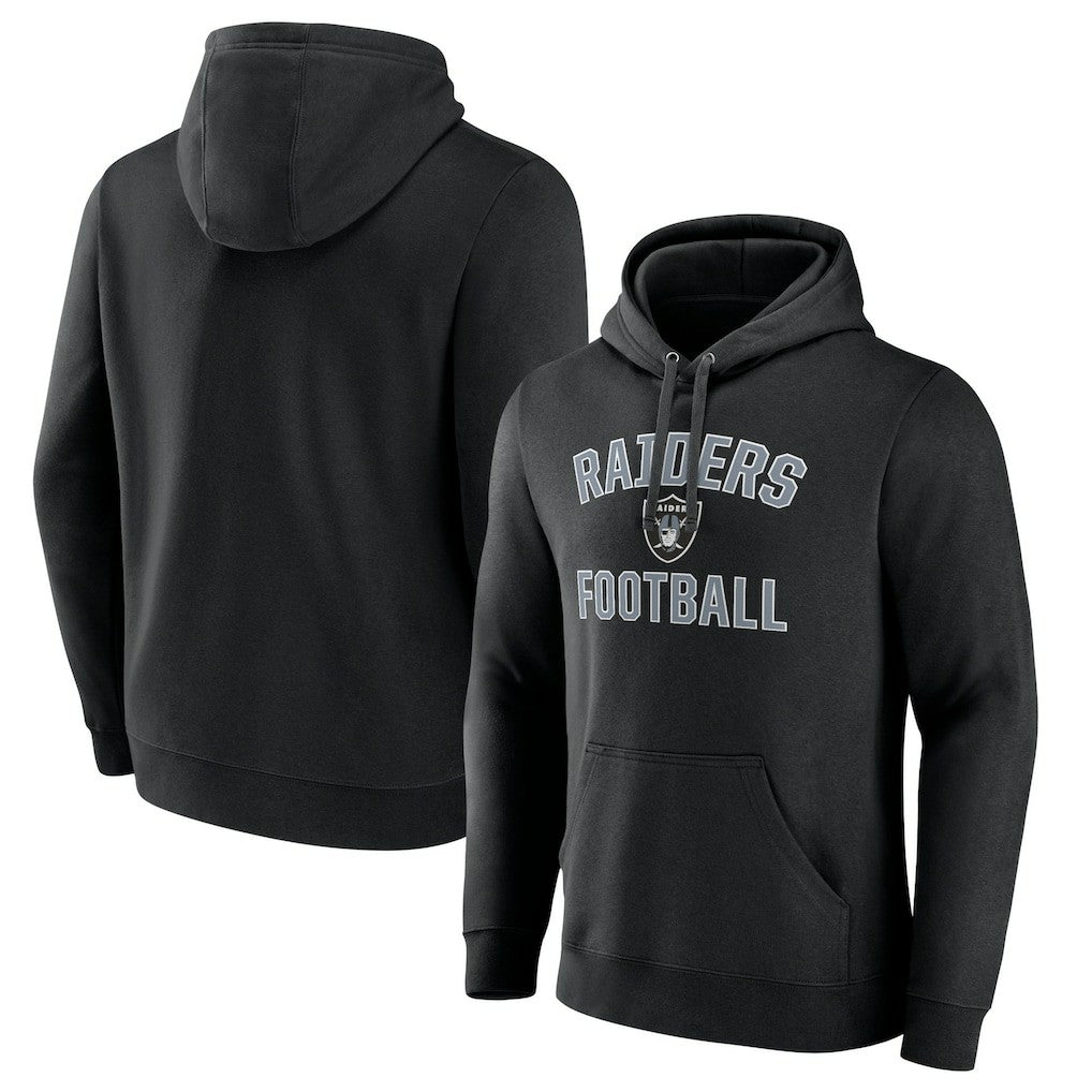 Las Vegas Raiders Victory Arch Team Fitted Pullover Hoodie - Black Hoodies