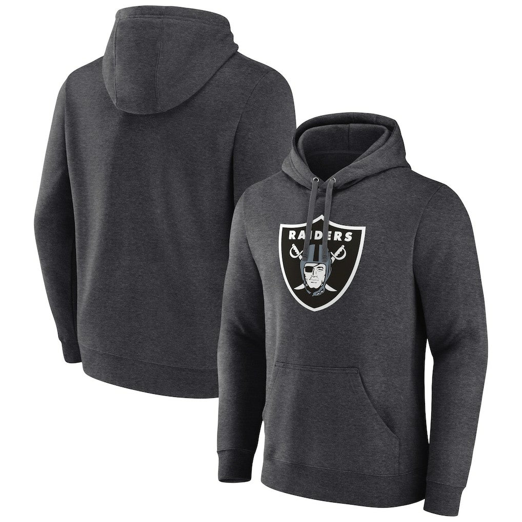 Las Vegas Raiders Primary Logo Fitted Pullover Hoodie - Charcoal Hoodies