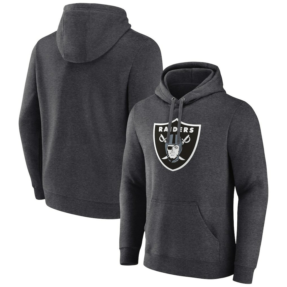Las Vegas Raiders Primary Logo Fitted Pullover Hoodie - Charcoal Hoodies