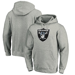 Las Vegas Raiders Primary Logo Fitted Pullover Hoodie - Heather Gray Hoodies