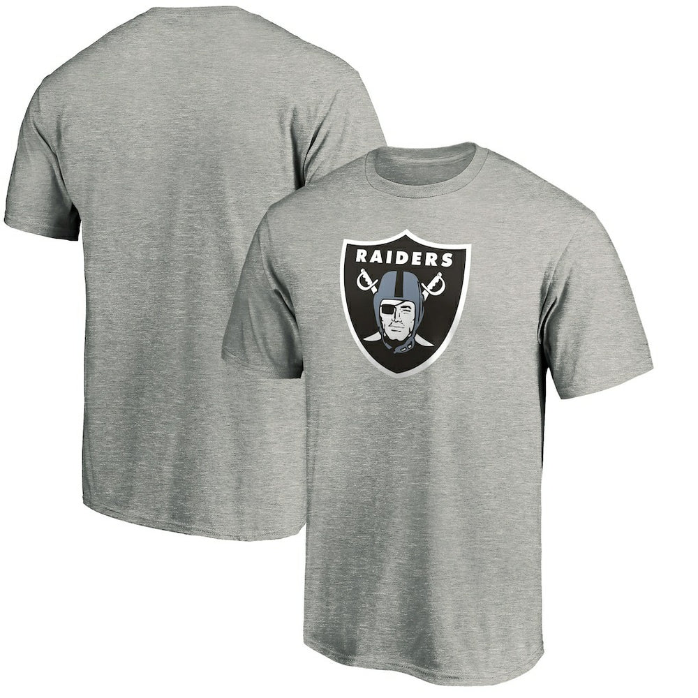 Las Vegas Raiders Primary Logo T-Shirt - Heather Gray T-shirts
